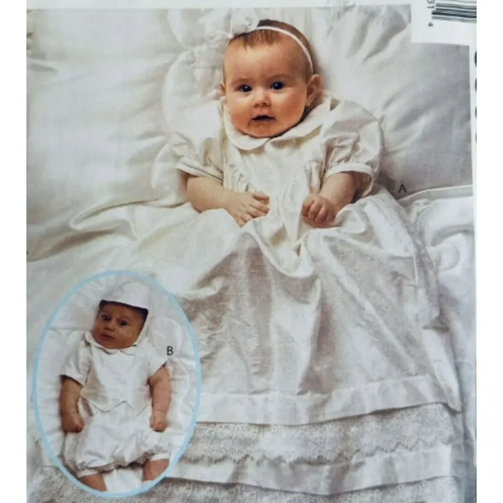 HEIRLOOM Christening Baptismal Gown McCall's Pattern 8863 Romper Bonnet UNCUT